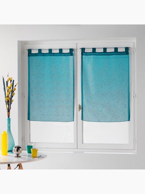 Paire droite de rideaux voile a passants fils coupe dandy - Kiabi