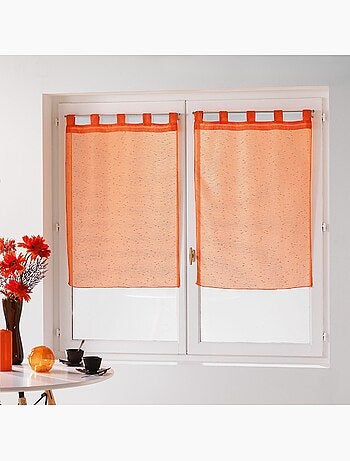 Paire droite de rideaux voile a passants fils coupe dandy