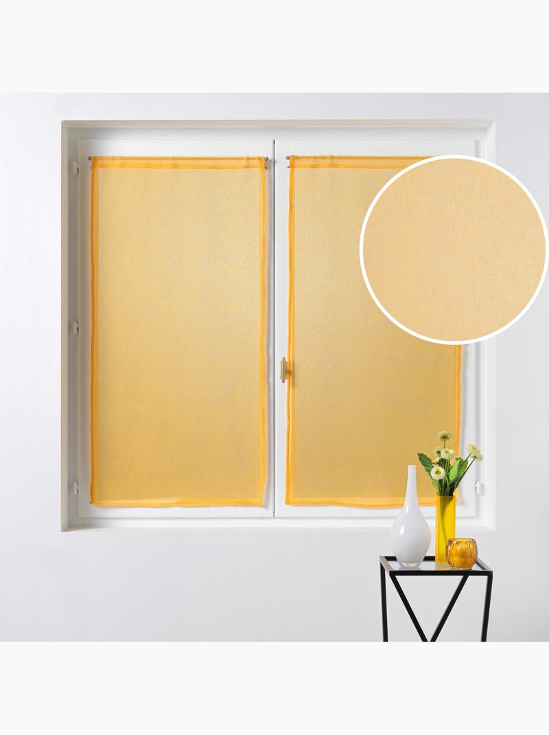 PAIRE DROITE PASSE TRINGLE VOILE SABLE Jaune - Kiabi