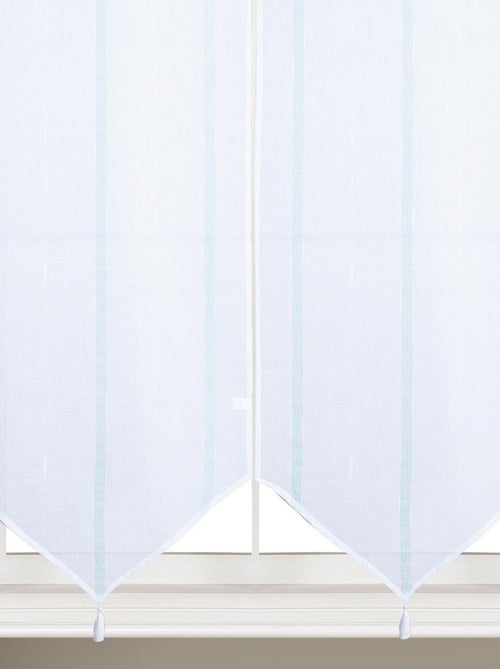 Paire petits voilages à bandes verticales brillantes - Kiabi