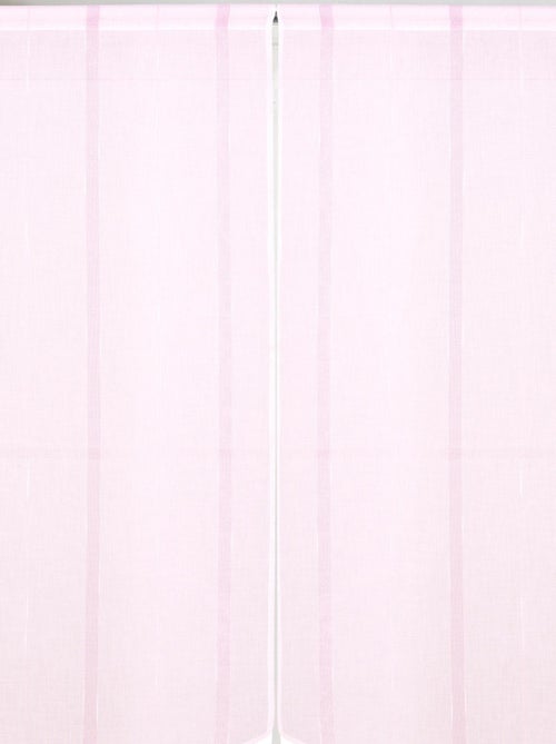 Paire petits voilages à bandes verticales brillantes - Kiabi