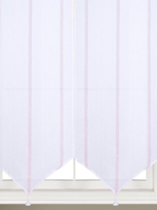 Paire petits voilages à bandes verticales brillantes - Kiabi