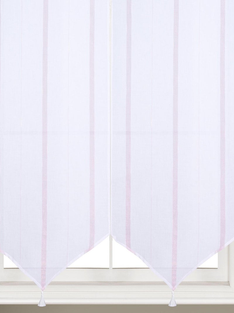 Paire petits voilages à bandes verticales brillantes Violet - Kiabi