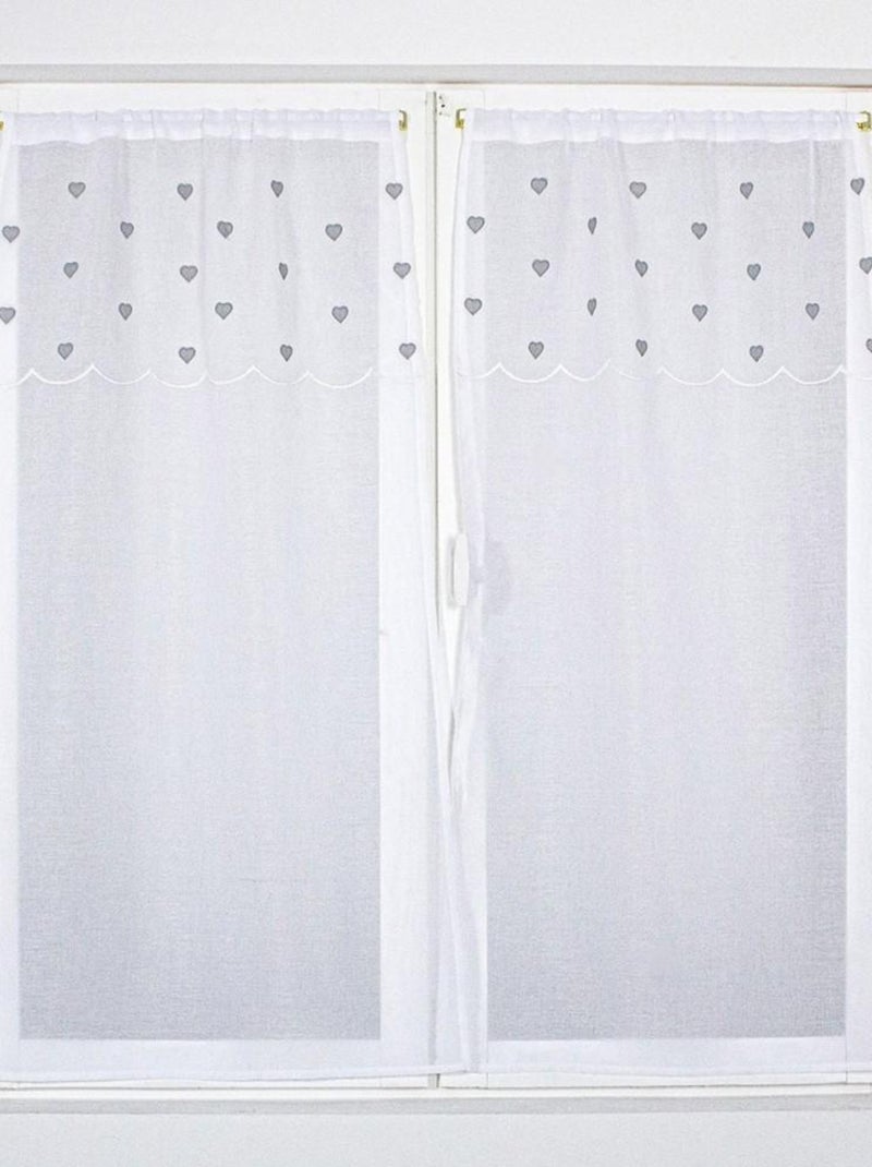 Paire vitrages 60x160 cm Delicatessen gris Gris - Kiabi