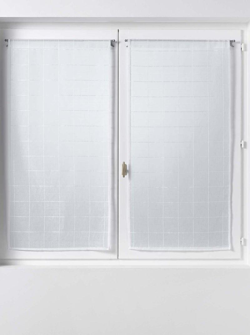 Paire Voilage Collection Carreaux Rouge - Kiabi