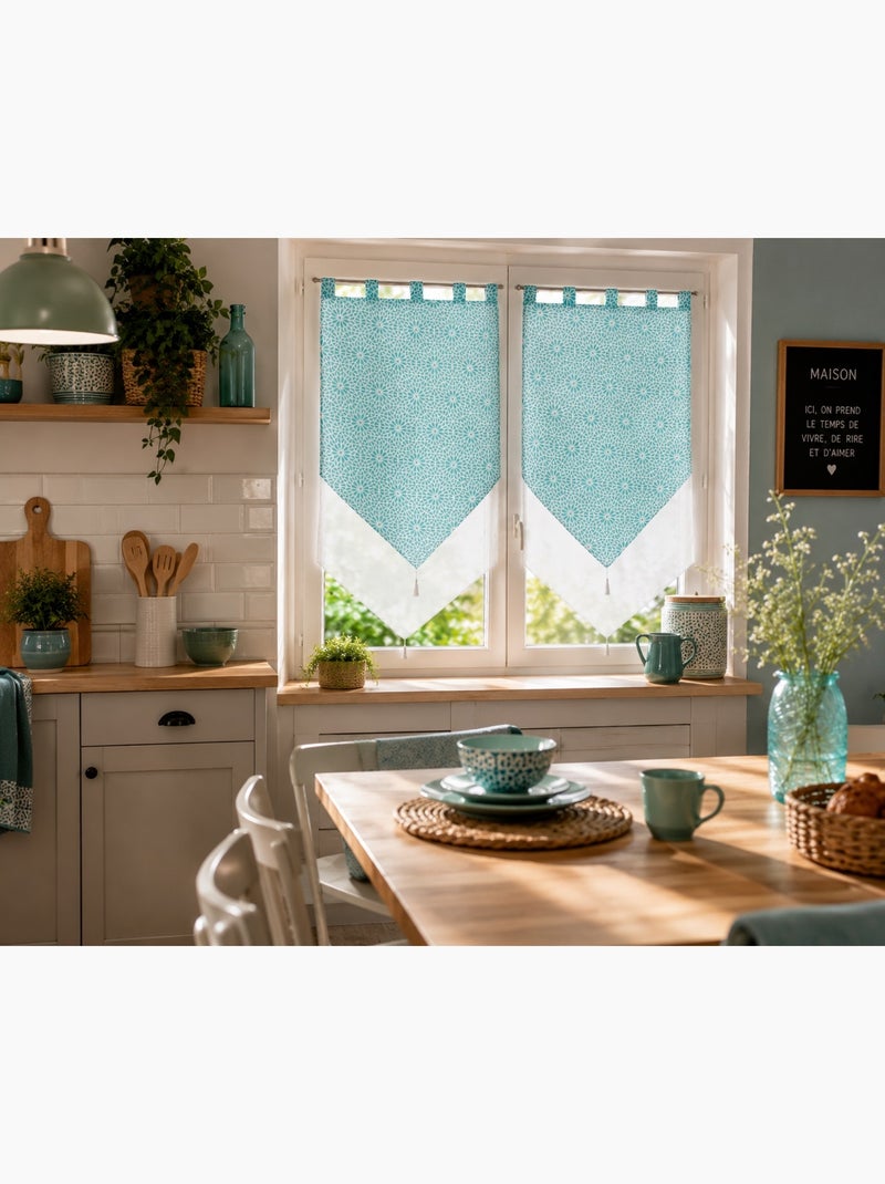 Paire voilage double tunis Menthe - Kiabi