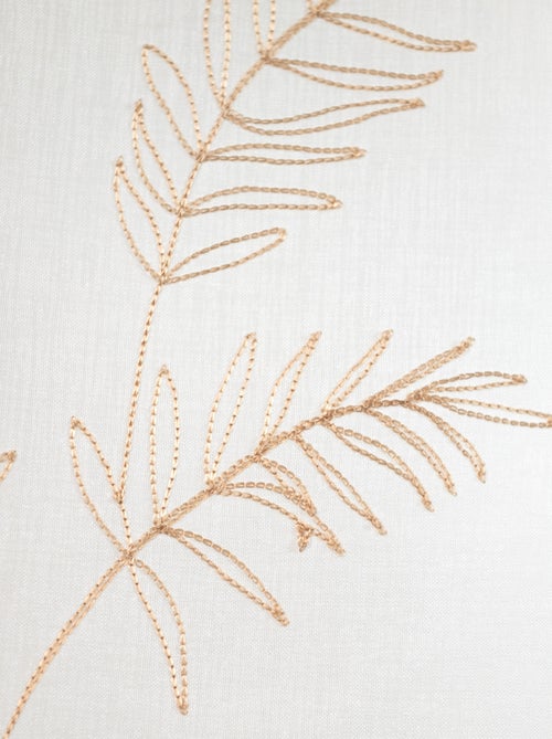 Paire voilages avec motif feuilles brodées - Kiabi