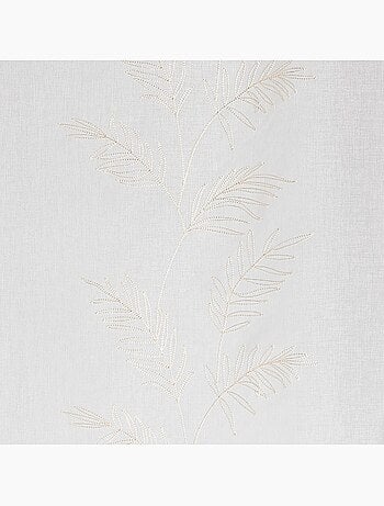 Paire voilages avec motif feuilles brodées