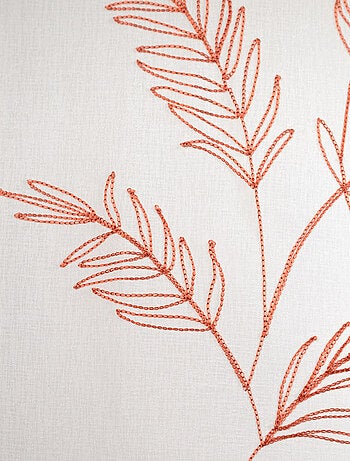 Paire voilages avec motif feuilles brodées