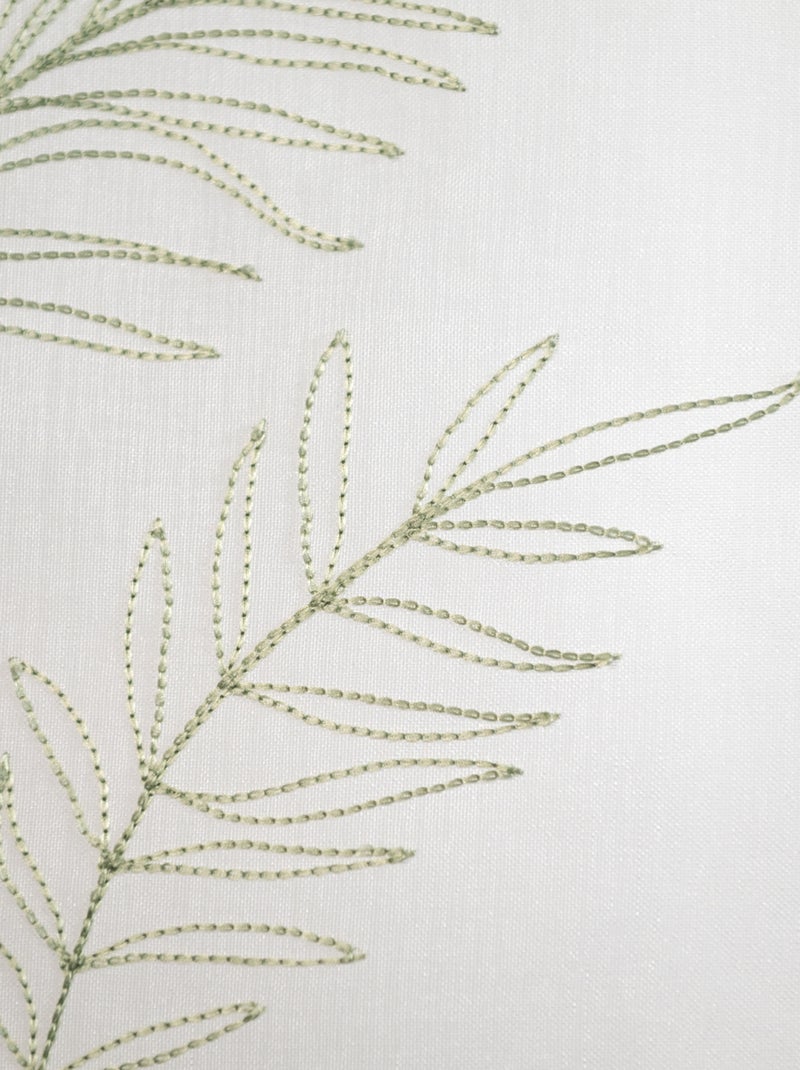 Paire voilages avec motif feuilles brodées Vert - Kiabi