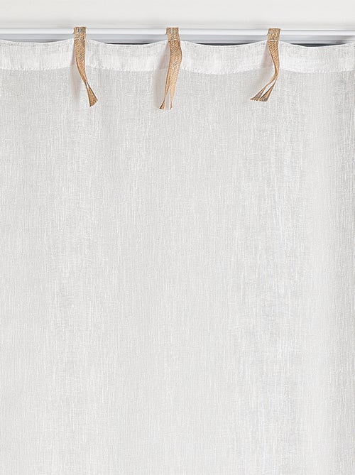 Paire voilages avec ruban en jute - Kiabi