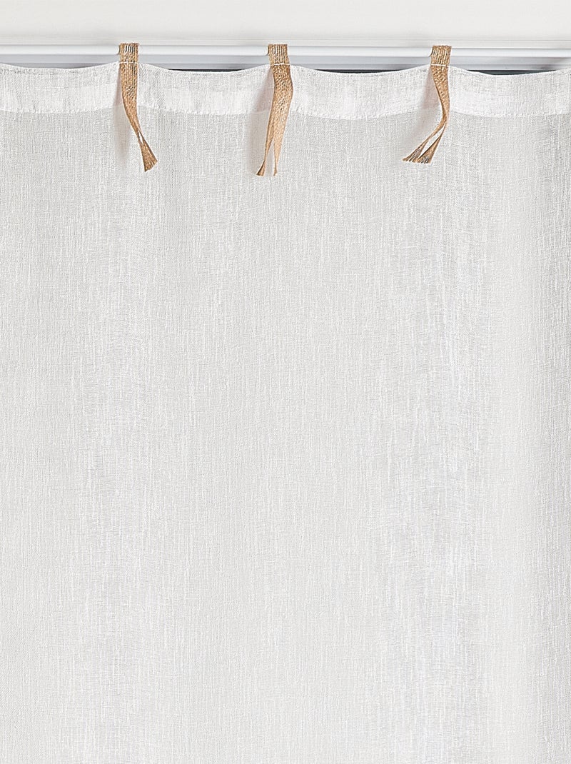 Paire voilages avec ruban en jute Blanc - Kiabi
