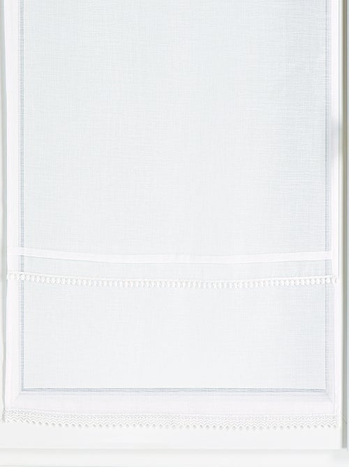 Paire voilages blanc frise dentelle élégante - Kiabi