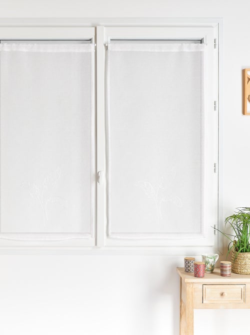 Paire voilages motif feuilles bananes - Kiabi