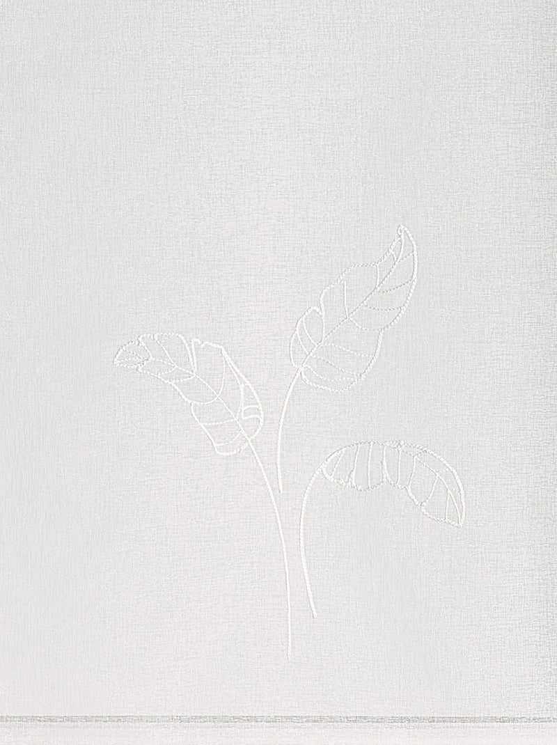 Paire voilages motif feuilles bananes Blanc - Kiabi