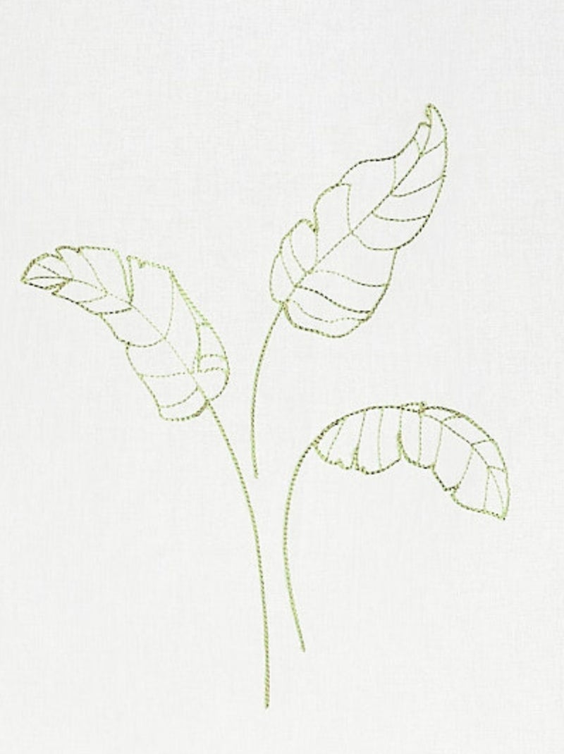 Paire voilages motif feuilles bananes Vert - Kiabi