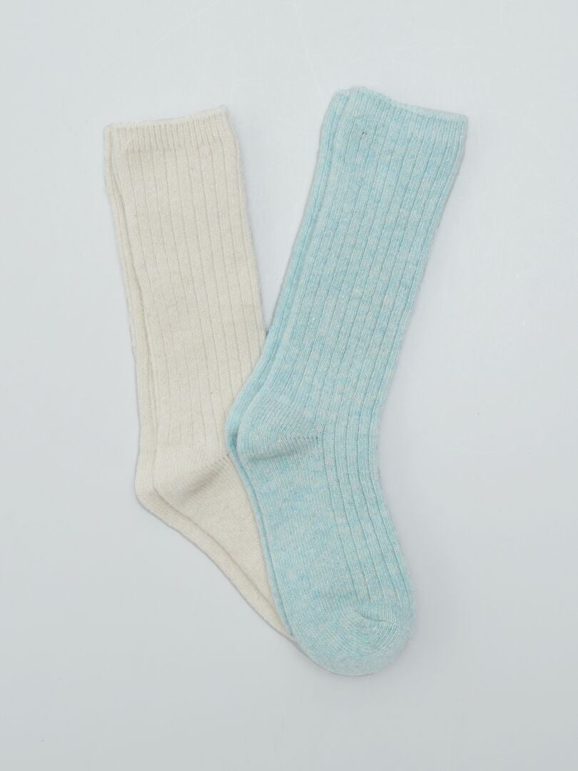 Paires de chaussettes chaudes Bleu/ecru - Kiabi