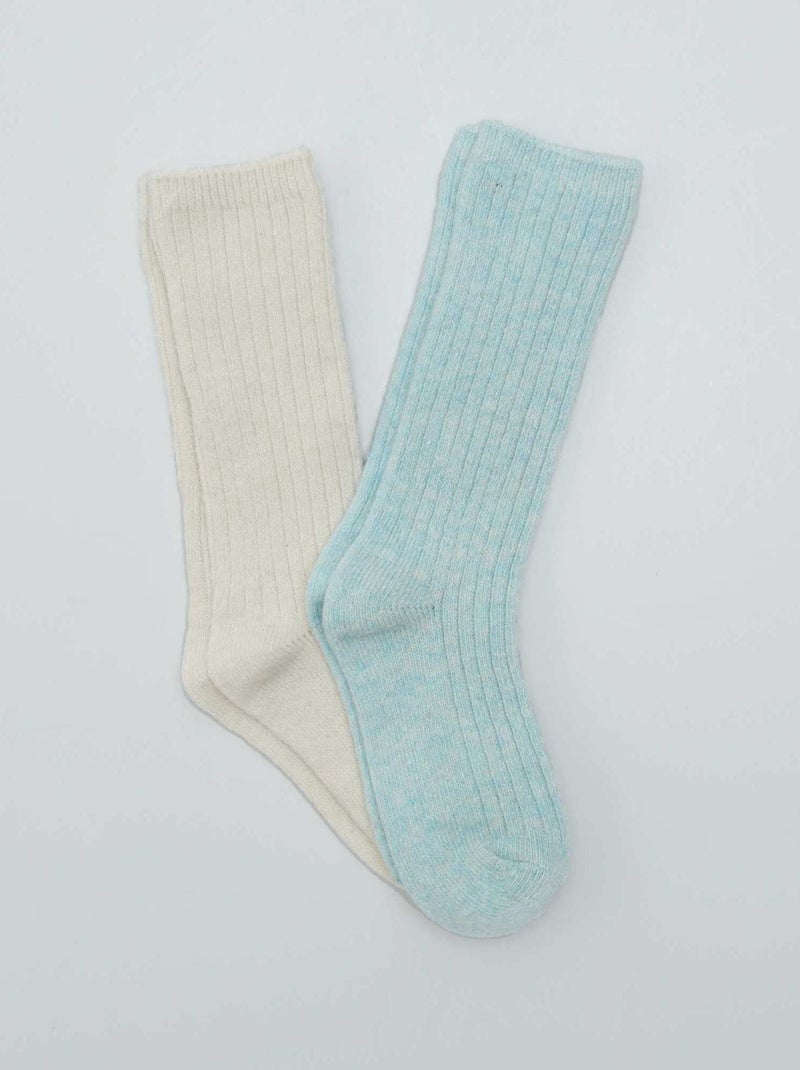 Paires de chaussettes chaudes Bleu/ecru - Kiabi