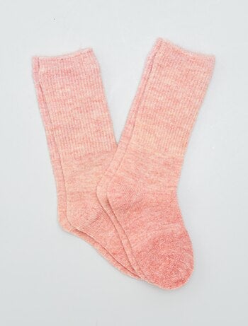 Set de 12 paires de chaussettes-femmes, blanc/rose/rouge.Taille 35-38 -  Sibelle Fashion