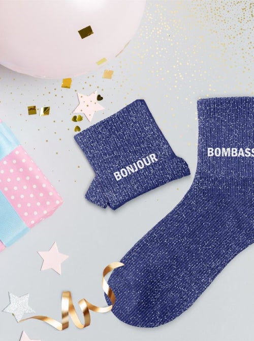 Paires de chaussettes dépareillées bleues Bonjour Bombasse - Kiabi