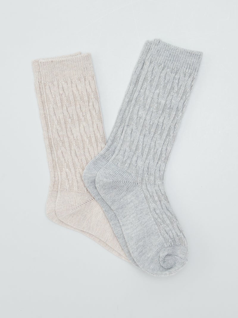 Paires de chaussettes unies BEIGE_GREY - Kiabi