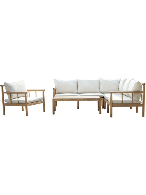 PAKKRET Salon de jardin 6 places en bois d’acacia certifié FSC - Kiabi