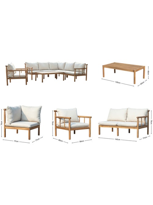 PAKKRET Salon de jardin 6 places en bois d’acacia certifié FSC - Kiabi