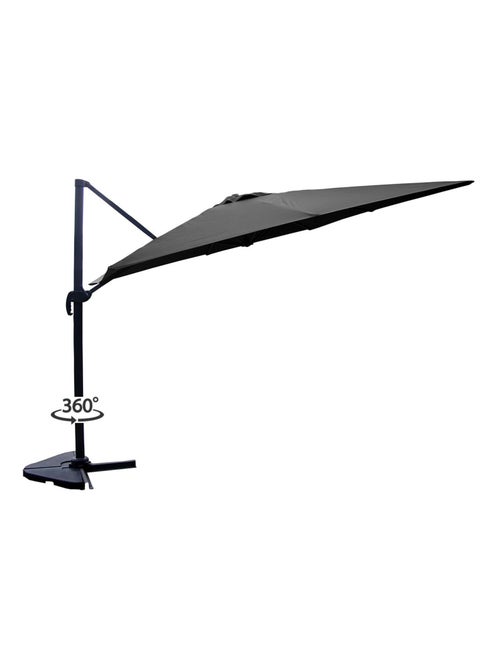 PALATINO - Parasol carré 3x3 déporté rotatif gris en aluminium - Kiabi