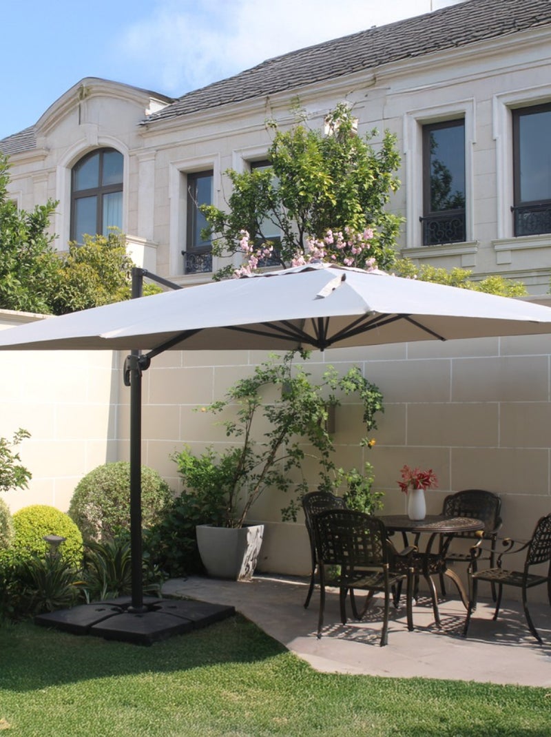 PALATINO Ensemble parasol écru 3x3m et 4 dalles à lester Ecru - Kiabi