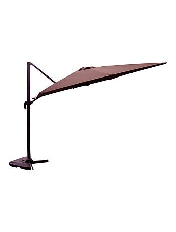 PALATINO Ensemble parasol terracotta 3x3m et 4 dalles à lester