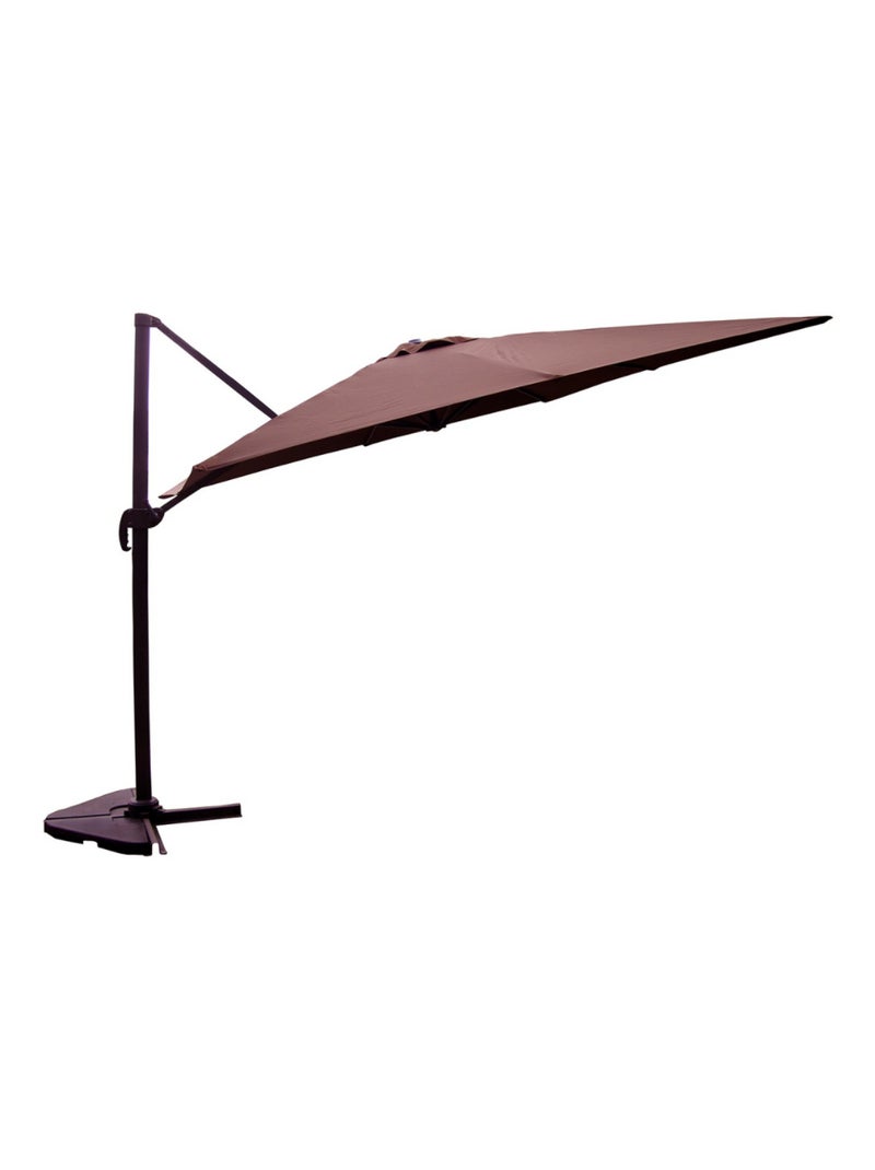 PALATINO Ensemble parasol marron 3x3m et 4 dalles à lester Marron - Kiabi