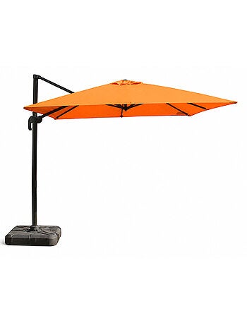 PALATINO Parasol marron déporté carré 3 x 3 m rotatif à 360