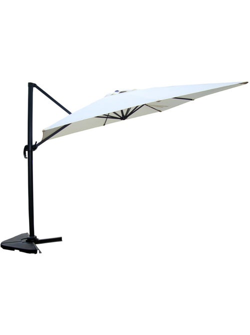 PALATINO Parasol écru déporté carré 3 x 3 m rotatif à 360 - Kiabi