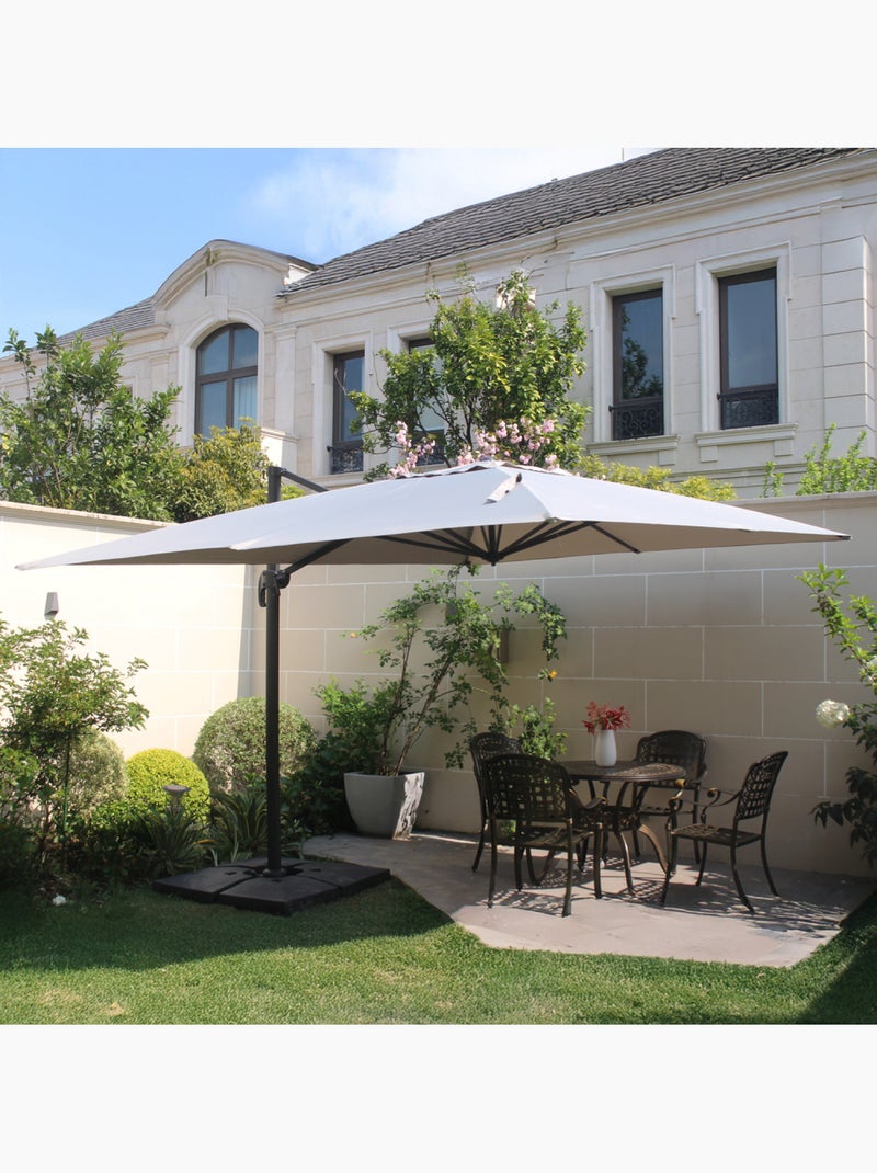 PALATINO Parasol  écru déporté carré 3 x 3 m rotatif à 360 Ecru - Kiabi