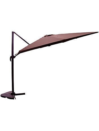 PALATINO Parasol terracotta déporté carré 3 x 3 m rotatif à 360