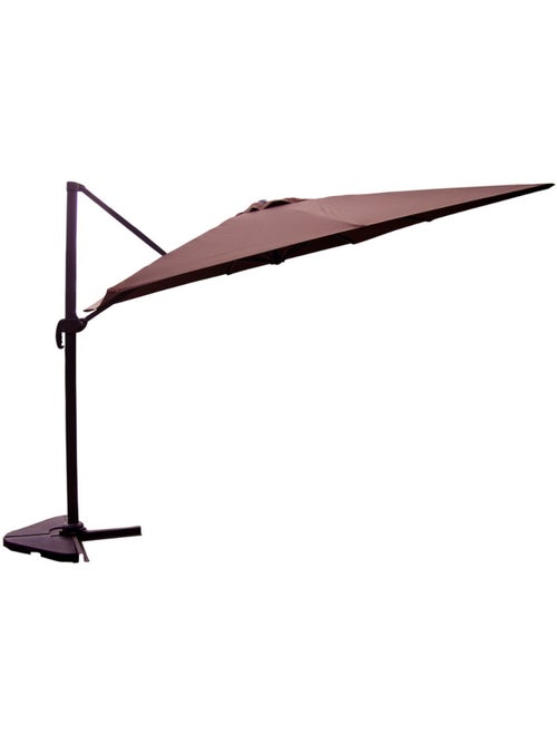 PALATINO Parasol marron déporté carré 3 x 3 m rotatif à 360 - Kiabi
