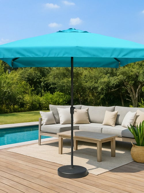 PALERME Parasol bleu carré 2,95 x 2,95 m - Kiabi