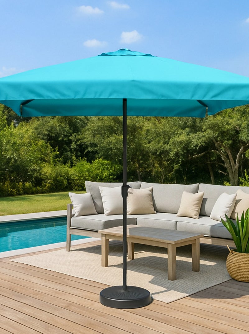 PALERME Parasol  bleu  carré 2,95 x 2,95 m Bleu Gris - Kiabi
