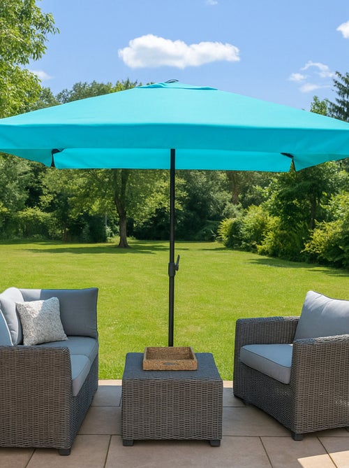 PALERME Parasol bleu carré 2,95 x 2,95 m - Kiabi