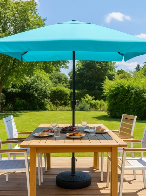 PALERME Parasol bleu carré 2,95 x 2,95 m - Kiabi
