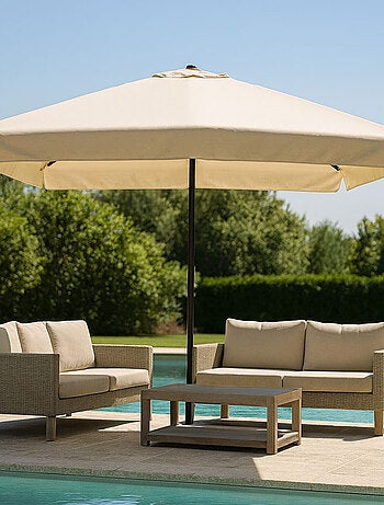 PALERME Parasol ecru carré 2,95 x 2,95 m