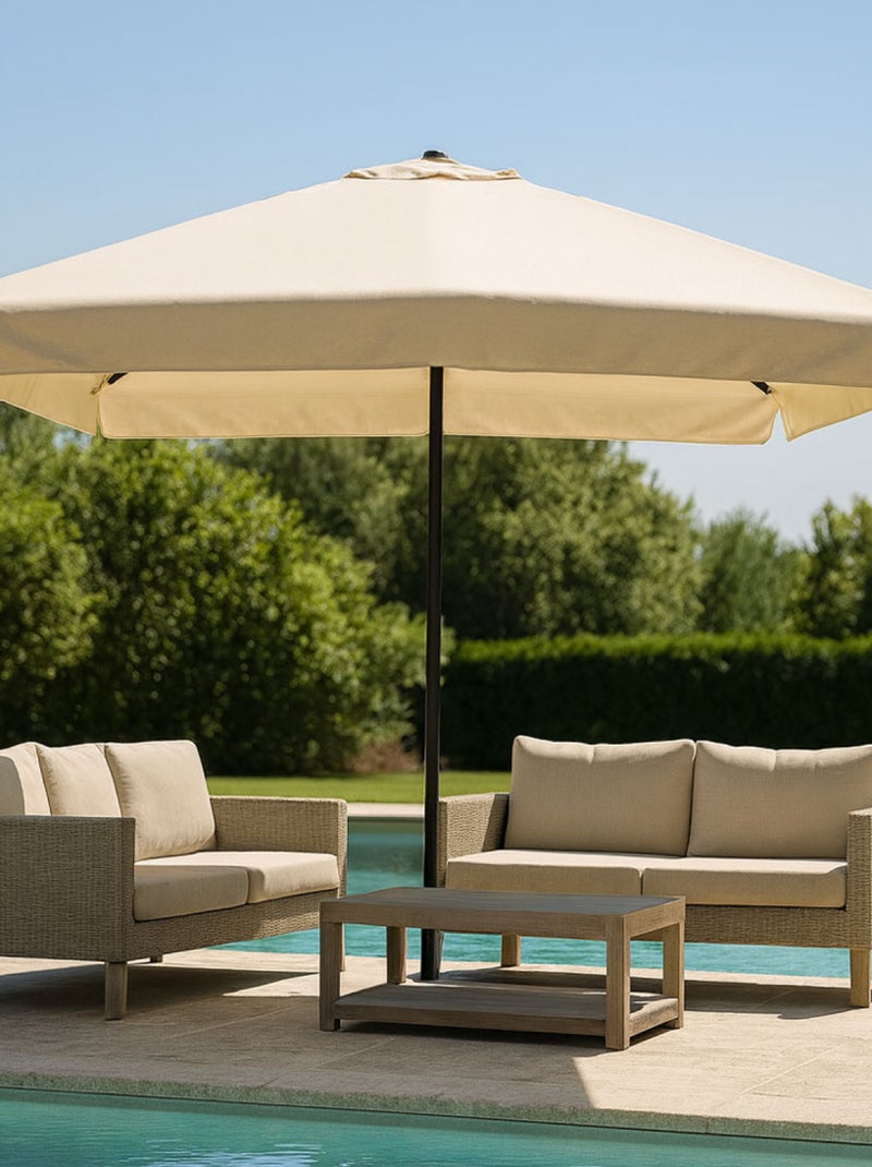 PALERME Parasol ecru carré 2,95 x 2,95 m Gris Ecru - Kiabi