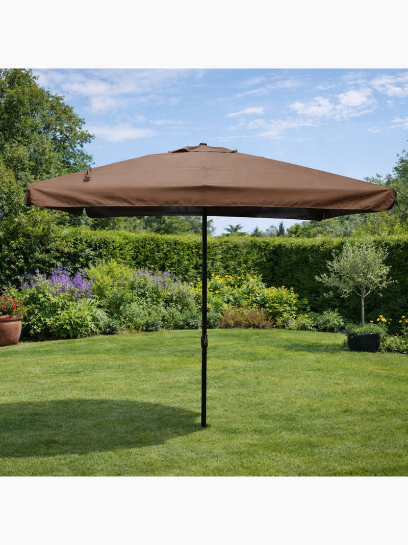 PALERME Parasol  marron  carré 2,95 x 2,95 m Gris Marron - Kiabi