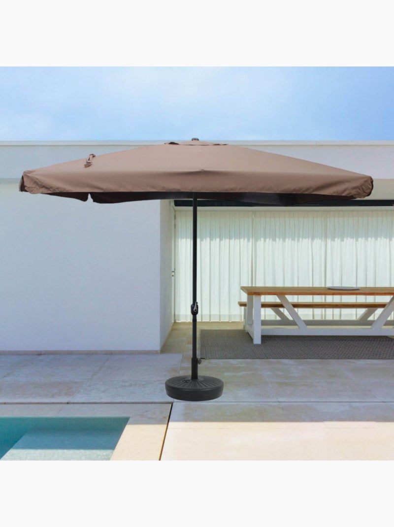 PALERME Parasol  marron  carré 2,95 x 2,95 m Gris Marron - Kiabi