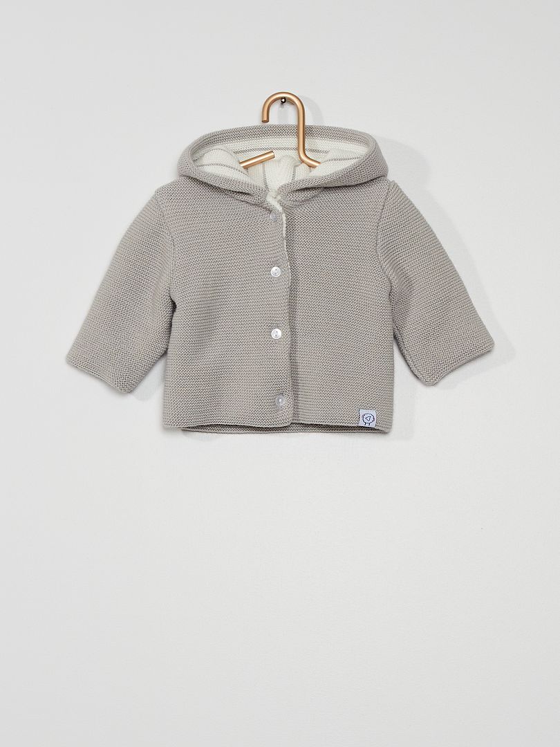 Paletot en tricot 'La Manufacture de Layette' gris - Kiabi