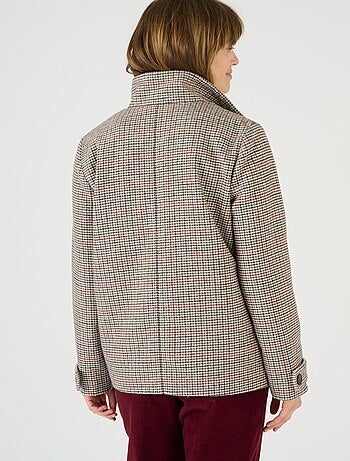 Paletot lainage à carreaux Thermolactyl - Damart