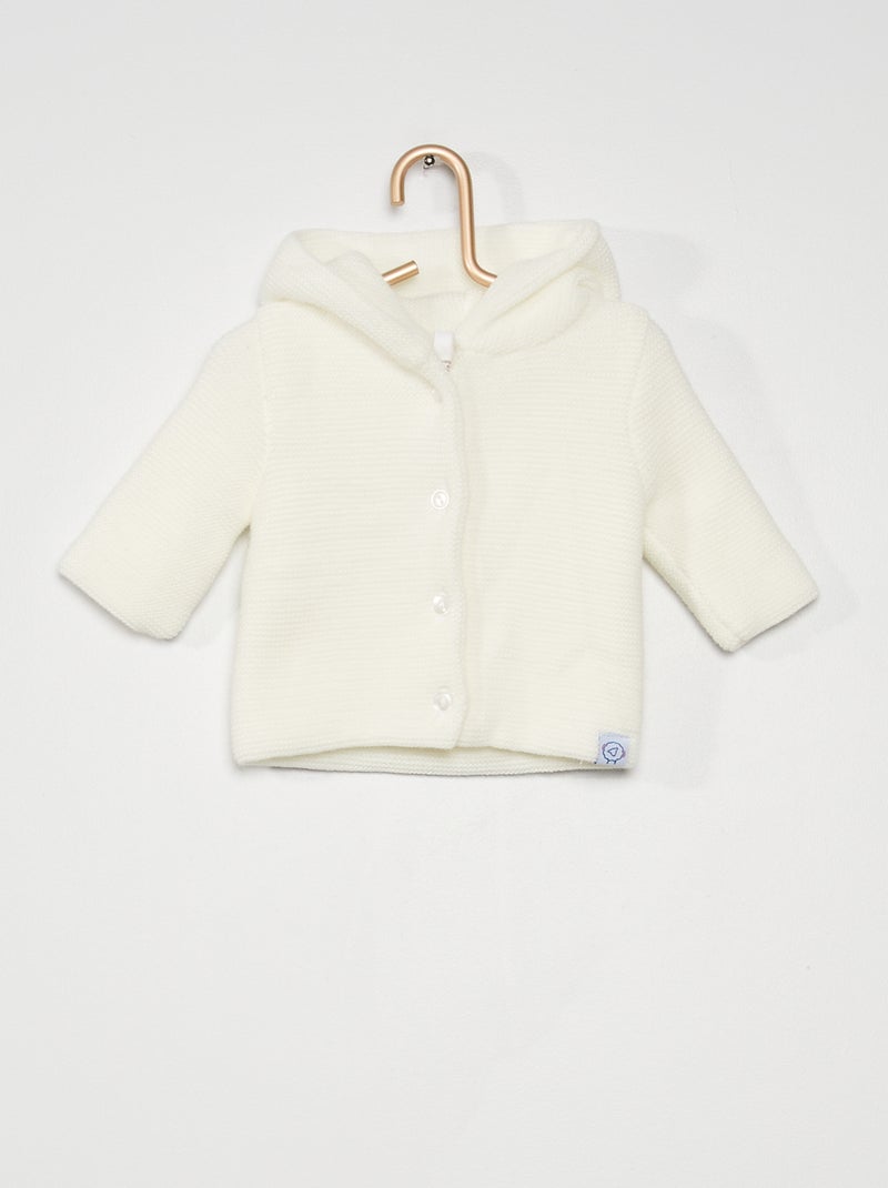 Paletot tricot 'La Manufacture de Layette' blanc - Kiabi