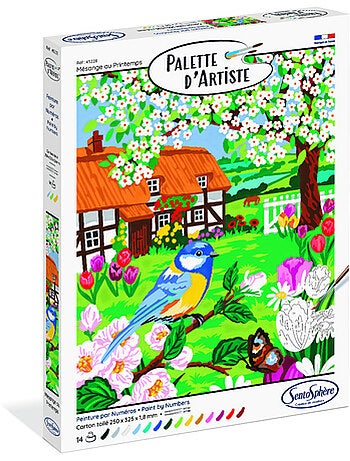 Palette d'artiste - mésange au printemps
