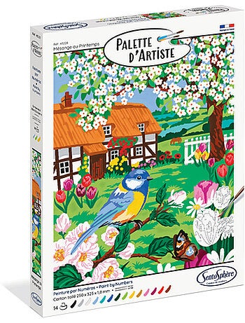 Palette d'artiste - mésange au printemps