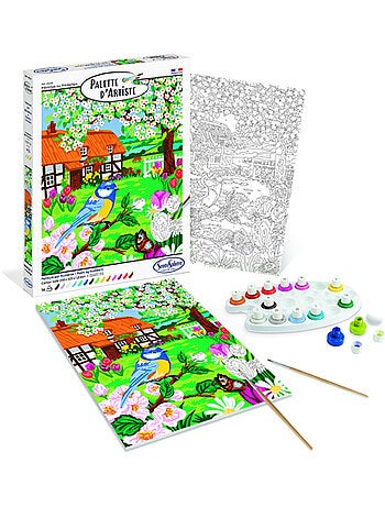 Palette d'artiste - mésange au printemps